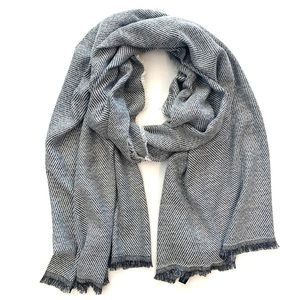 INC International Concepts Two-Tone Shine Scarf Wrap, Black/White One Size